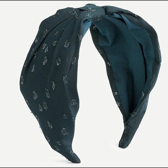 J.Crew Sparkle Holiday Headband Polka Dot Green - Picture 1 of 2
